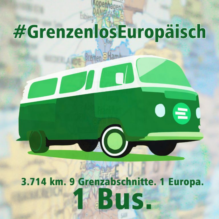 Junge, europabegeisterte Aktivistinnen und Aktivisten kündigen Bus-Tour und Veranstaltungen an deutscher Grenze an