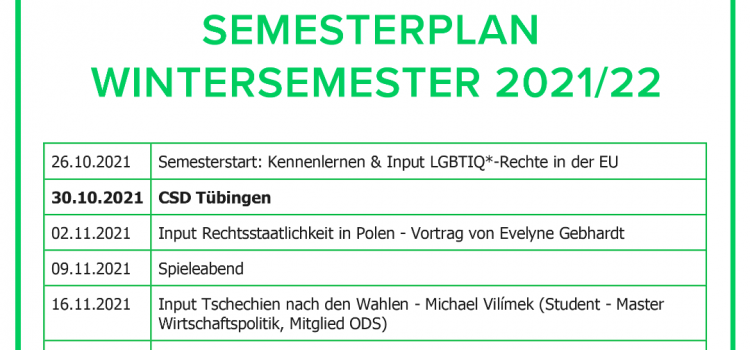 Unser aktueller Semesterplan Unser aktueller Semesterplan